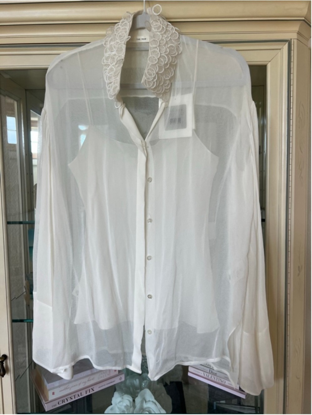 THE ROW 100% Silk Ivory Sarabee Top Blouse S New - Picture 4 of 10
